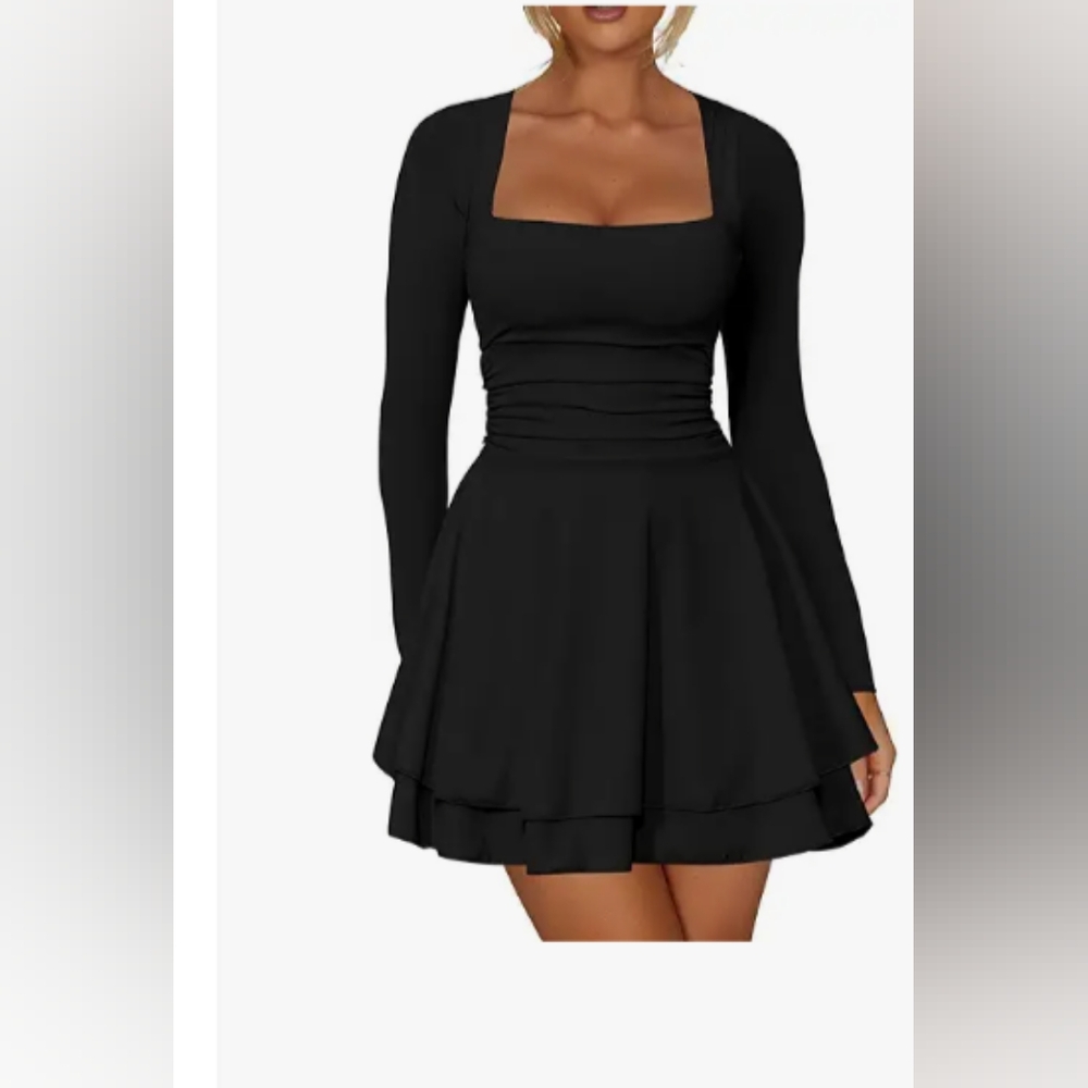Elegant Black Long Sleeve Dress